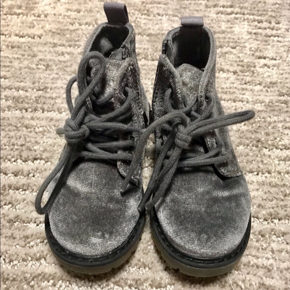 Zara Shoes Zara Velvet Graysilver Baby Girls Boots Poshmark